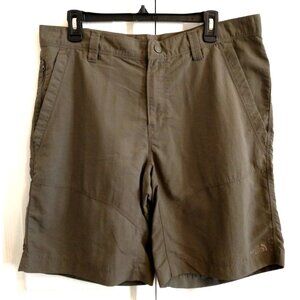 The North Face Men's Nylon 7-Pocket Shorts Olive Green Hiking Outdoors - 36x10